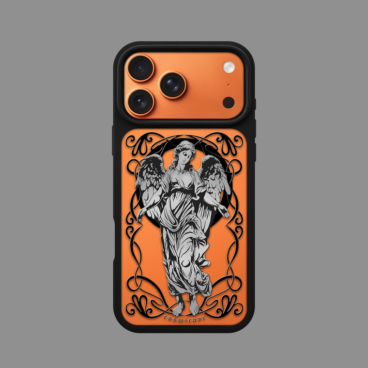 Angel Illustration Script Text iPhone Case