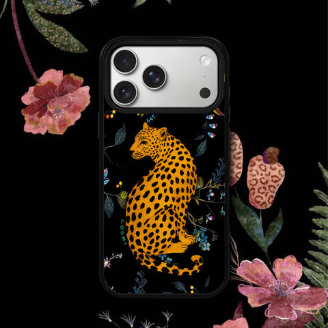 Leopard Botanical Illustration iPhone Case