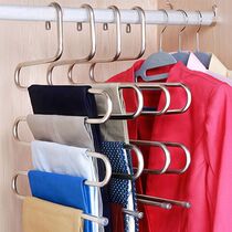 Stainless Steel Pants Rack Five Floors Multifunction Hanger Home Multilayer Pants Clip Pants Hanger