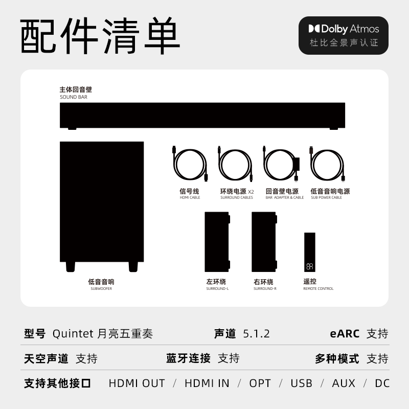 Акустическая система MOON Digital QUINTET 5.1.2 с Dolby Atmos