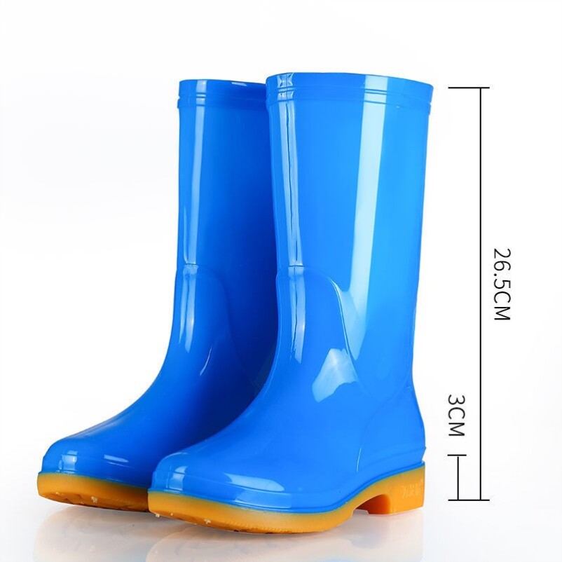 Plus velvet cotton high-top rain boots waterproof shoes non-slip wear-resistant adult rain boots fashion kitchen work rubber shoes cover water boots women
