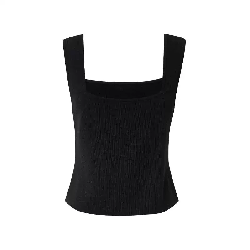 Silk base tank top, square neckline, plus size