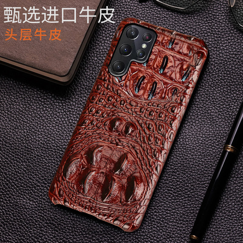 Suitable for Samsung S23Ultra Mobile Phone Case S22Ultra New Model S21+ Genuine Leather High-End Business Limited Edition S20 Cowhide Crocodile Texture S10+ Half-Pack Anti-Fall Protective Case Suitable for Samsung S23Ultra Mobile Phone Case S22Ultra New Model S21+ Genuine Leather High-End Business Limited Edition S20 Cowhide Crocodile Texture S10+ Half-Pack Anti-Fall Protective Case
