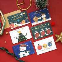 Cartoon cute illustrator hand-painted Christmas card insins Christmas wish message card with envelope