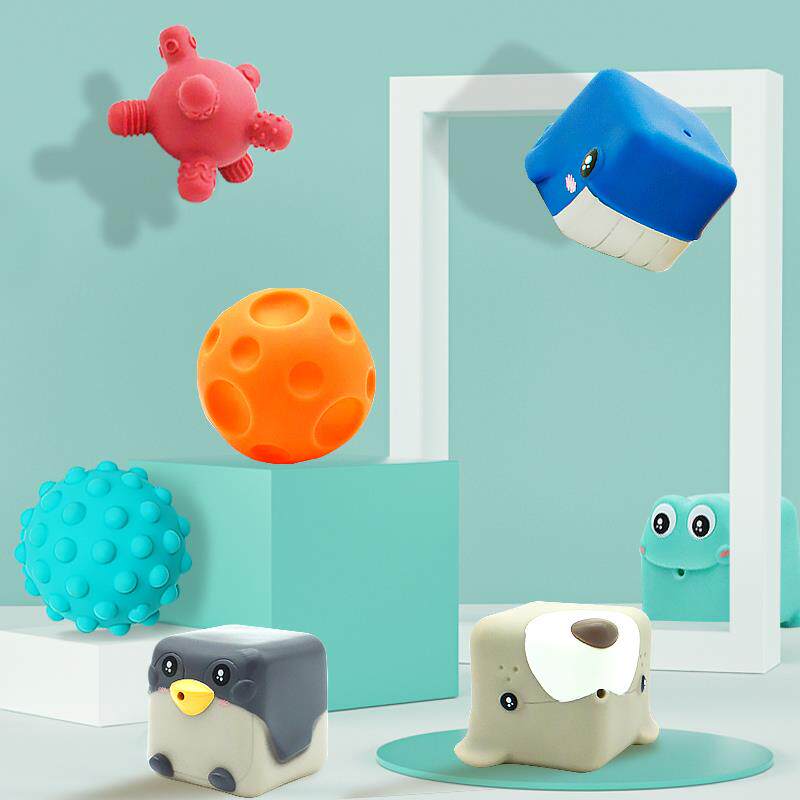 Enlightenment building blocks children train 1 year old baby to bite toy animal soft - glue puzzle particles 3-6 - 1