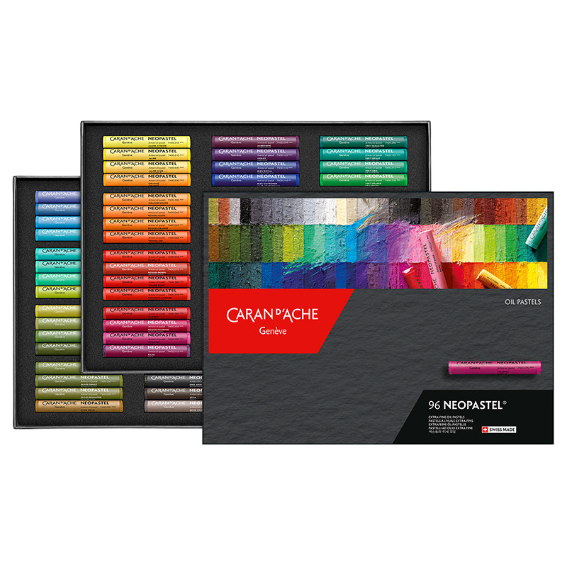 Caran D'Ache Swiss Imported Professional-Grade Oil-Based Soft Pastel Sticks Oil Pastels Artist Neopastel Crayons 12 Colors 48 Colors Children's Art Student Special Set