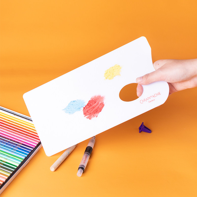 Caran D'Ache Swiss Carda Paint Palette Art Supplies Painting Palette Large Gouache Acrylic Oil Painting Palette Plastic Easy to Clean Color Palette for Art Students
