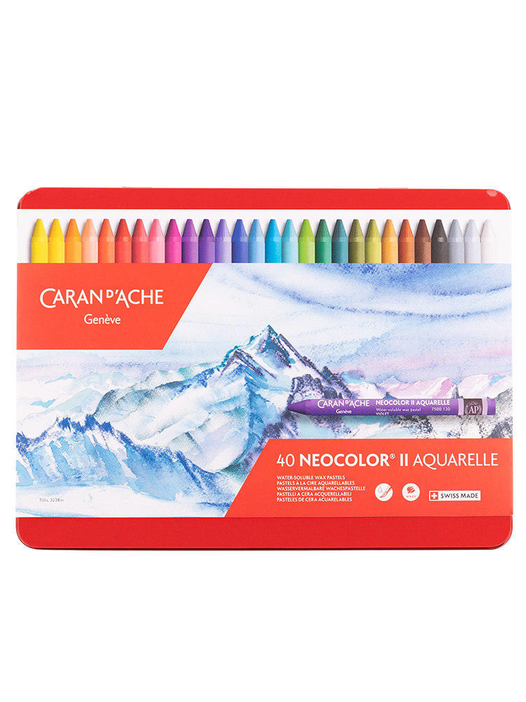 Caran D'Ache Kalandi Kada Water-Soluble Crayons Neocolorⅱ Imported from Switzerland, 84 Colors, Professional-Grade Non-Toxic Painting Pens for Kidsren, Art Students, and Toddlers, Oil Pastels for Coloring