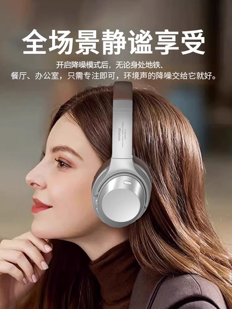 Wireless Bluetooth Headset, Head-Mounted Active Noise Reduction Anc, Wired Gaming Noise-Canceling E-Sports Retro Headset 2024 New