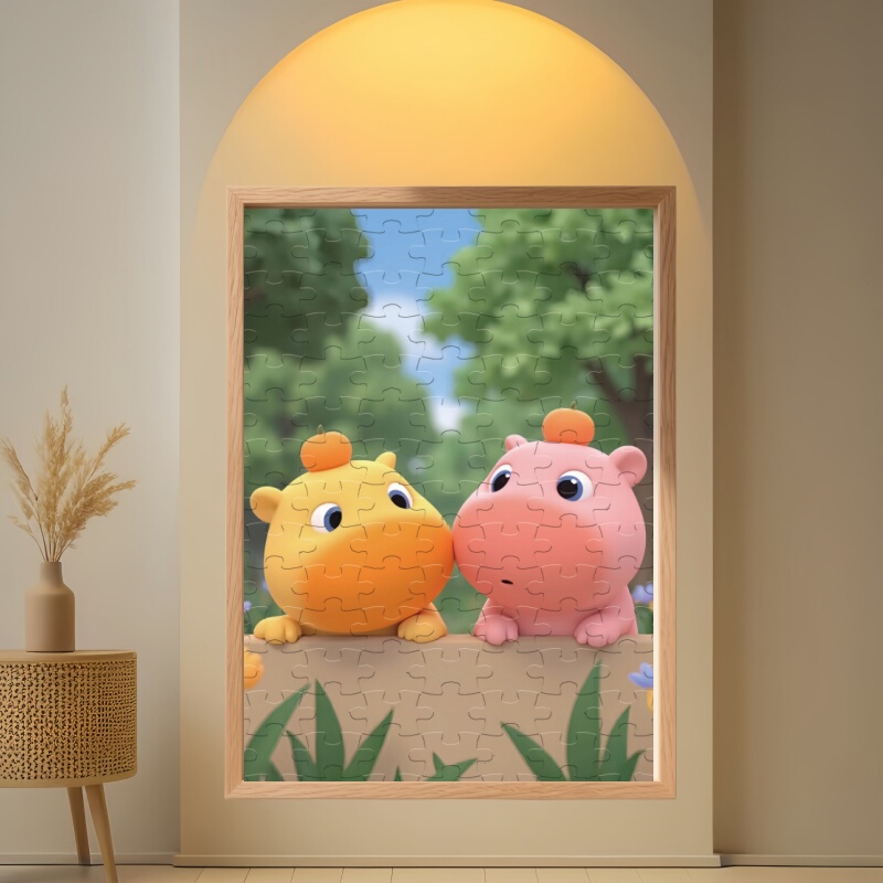 Capybara Lulu Cute Merchandise Puzzle Photo Frame Ornament DIY Birthday Gift Decorative Picture Frame Tabletop Ornament Gift