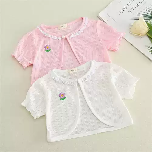 Летняя одежда, накидка, летний тонкий кардиган для девочек, детская куртка, короткий рукав, детская одежда