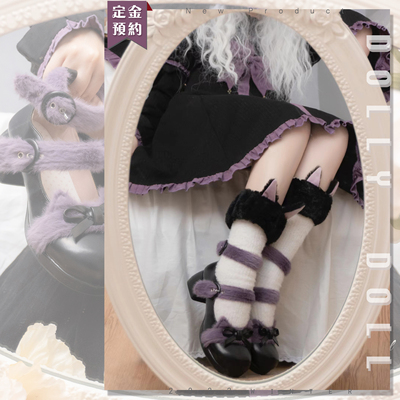 taobao agent Matlin Milk Meow Original round head lolita shoes plush cat ear bowl lo shoes thick medium heel