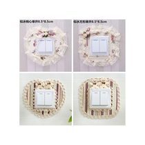 Fabric switch sticker protective cover lace wall sticker living room light socket frame decoration simple modern switch