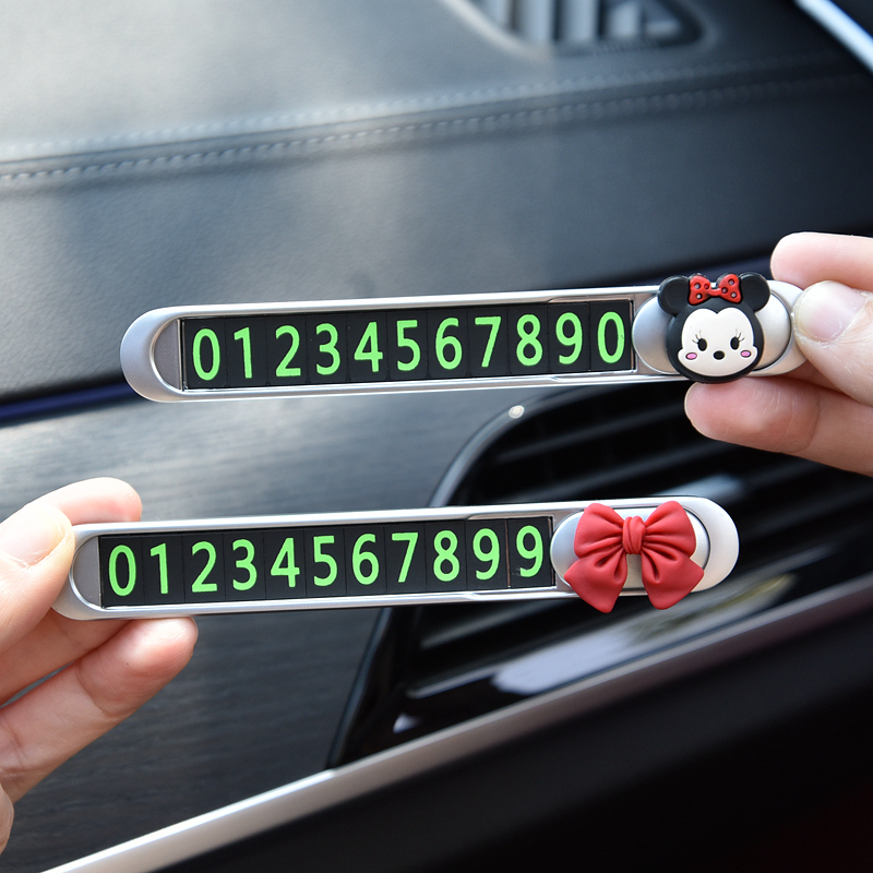 Cartoon bow temporary parking number plate car with a car phone number plate car car parking plate moving license plate female