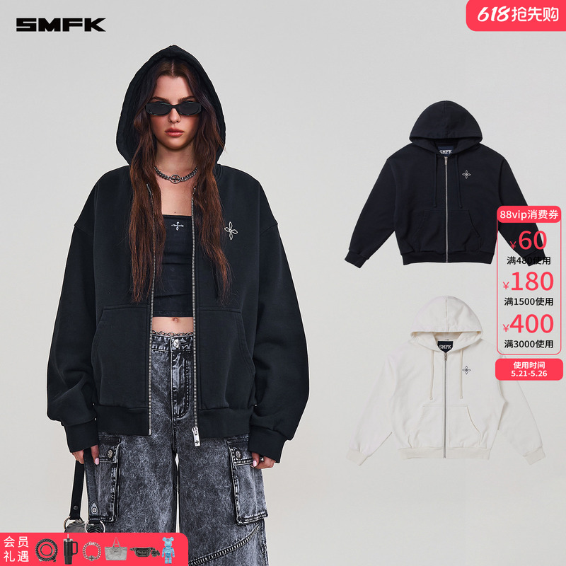 Smfk Cross Statue Wide Zipper Hoodie Ch005B3/W3 Large Hood Sports Sweatshirt Jacket Cardigan Spring and Autumn Smfk Cross Statue Wide Zipper Hoodie Ch005B3/W3 Large Hood Sports Sweatshirt Jacket Cardigan Spring and Autumn