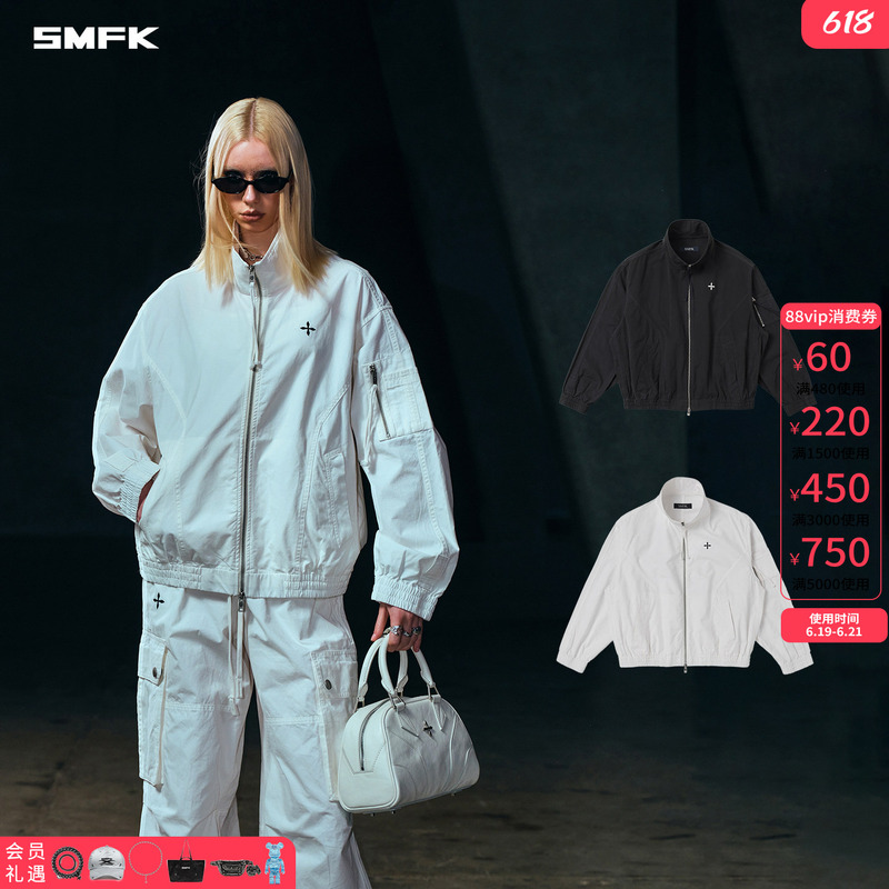 Smfk Annihilation Retro Training Jacket Cgv05B/W Workwear Wide-Fit Dyed Casual Sports Jacket for Spring and Autumn Smfk Annihilation Retro Training Jacket Cgv05B/W Workwear Wide-Fit Dyed Casual Sports Jacket for Spring and Autumn