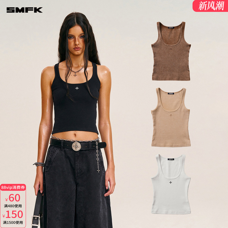 Smfk Storm Retro Motorcycle Vest Tkv01B/W/K/F Workwear Base Shirt Tank Top Sleeveless Top for Women Summer