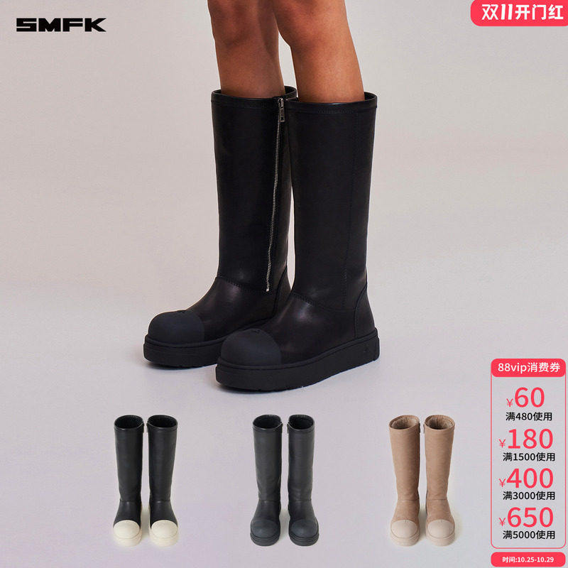 Smfk Cross Statue Sherpa Leather Wool Snow Boots/High Boots Women's Shoes Sc011S/B/Bw Snow Boots