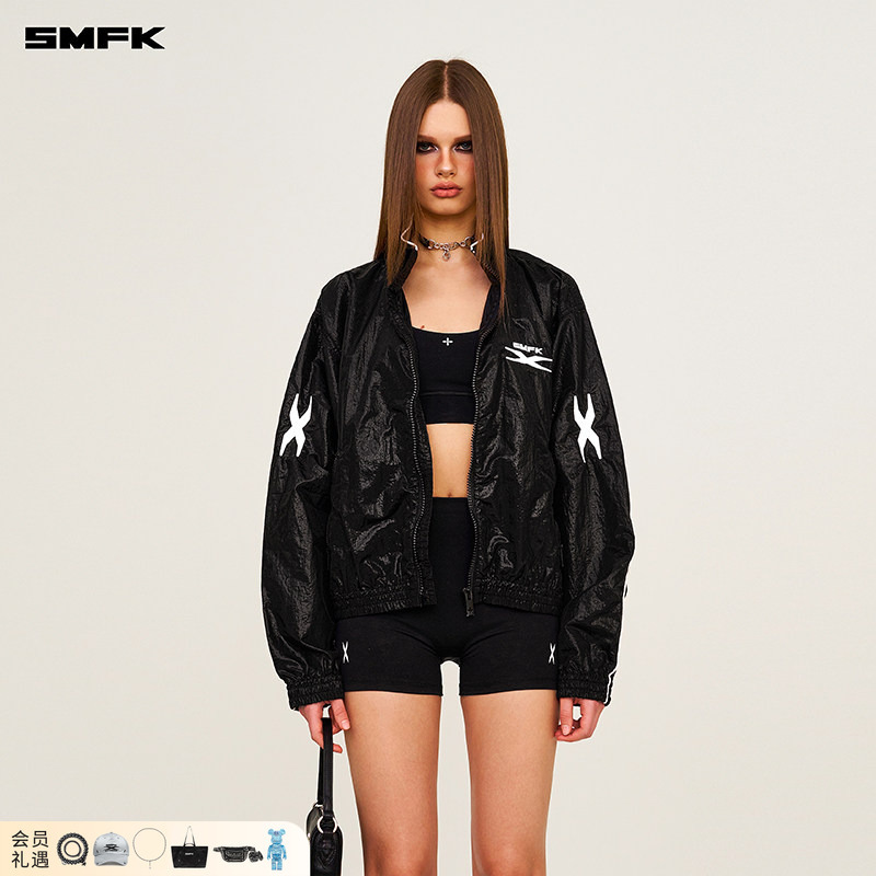 Smfk Interstellar Storm Navigation Jacket Cg017Slc/B Outdoor Sports Loose Fit Motorcycle Style Stand Collar Casual Jacket
