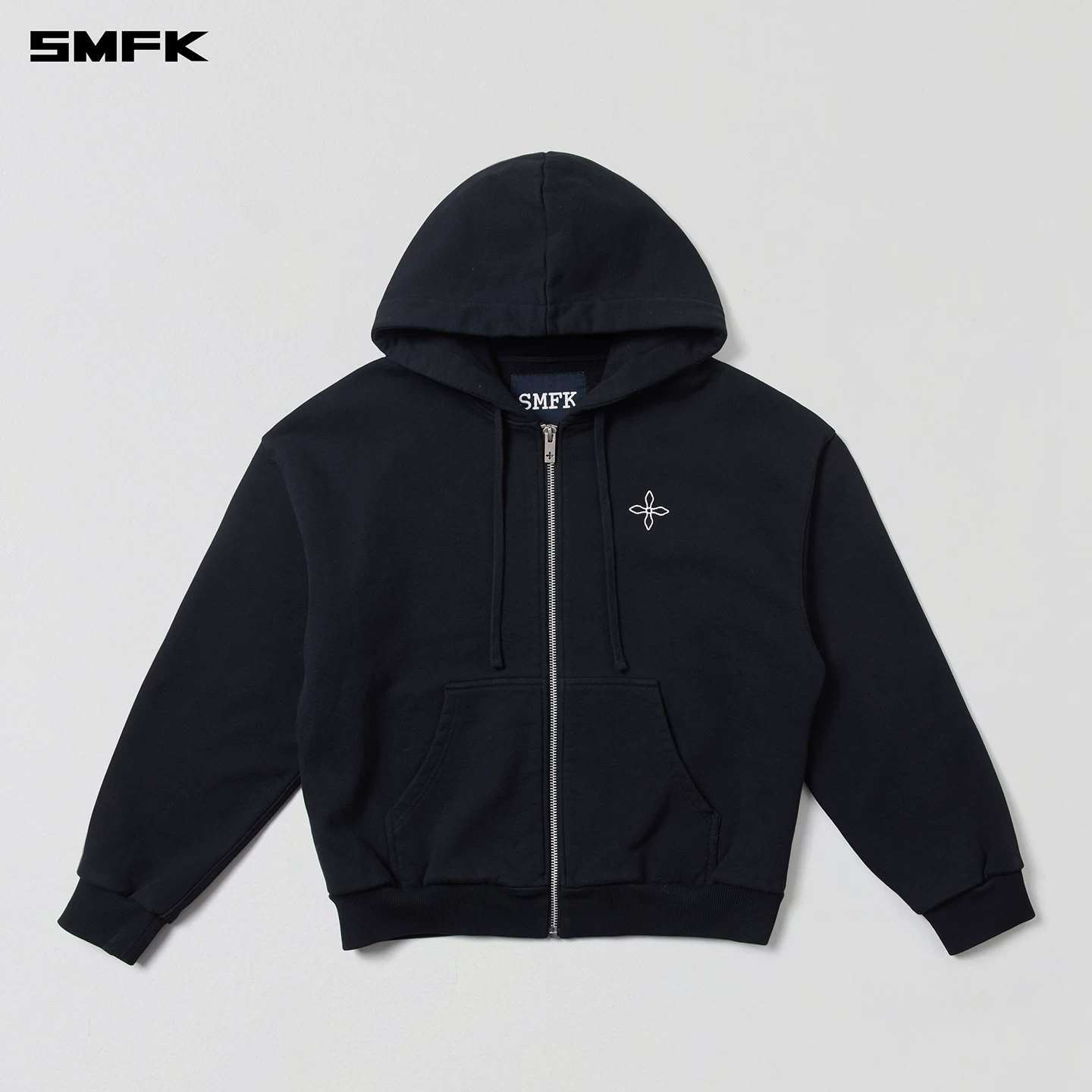 Свитшот SMFK, худи на молнии, длинный рукав, весенний толстовка, стиль, свободный крой