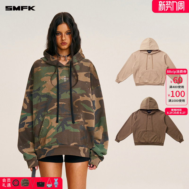 Smfk Cross Statue Wide-Body Camouflage Sports Hoodie Ch006S/Dk/Cf Retro Pullover Hoodie Smfk Cross Statue Wide-Body Camouflage Sports Hoodie Ch006S/Dk/Cf Retro Pullover Hoodie
