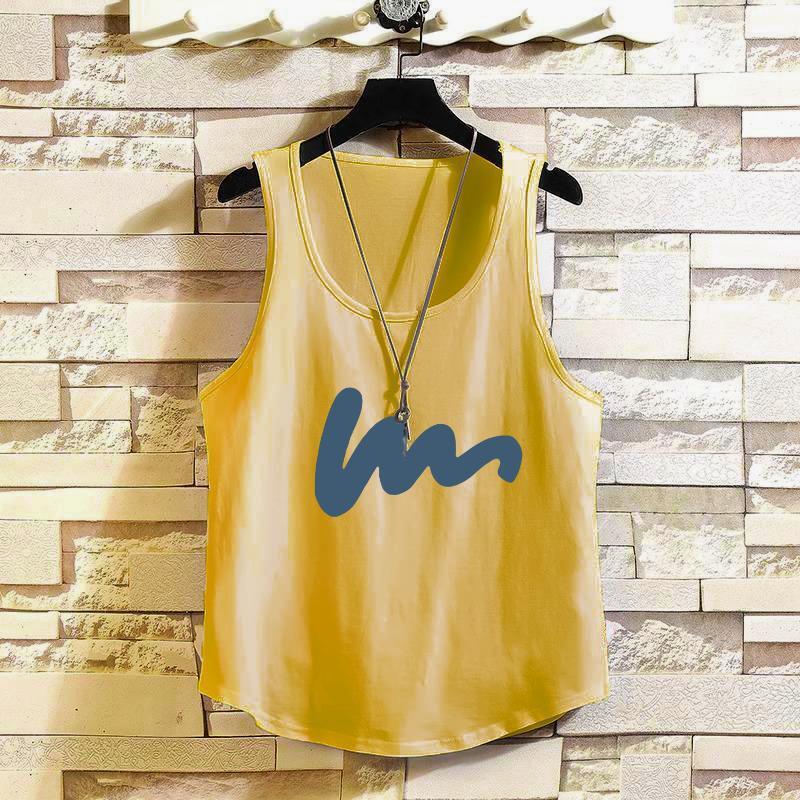 Summer Pure Cotton Outerwear Sports Vest for Men, Trendy Brand ins Printed Sleeveless T-Shirt, Large Size Running Fitness Tank Top Summer Pure Cotton Outerwear Sports Vest for Men, Trendy Brand ins Printed Sleeveless T-Shirt, Large Size Running Fitness Tank Top