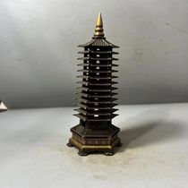 Red copper thirteen-story Wenchang Tower handicrafts ornaments gilt Wenchang Tower study room ornaments