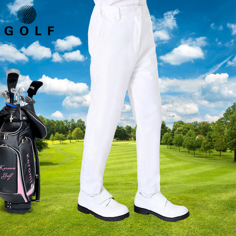 Youth Golf Pants Autumn Children's Golf Competition White Pants Sports Breathable Long Pants Elastic Straight Pants