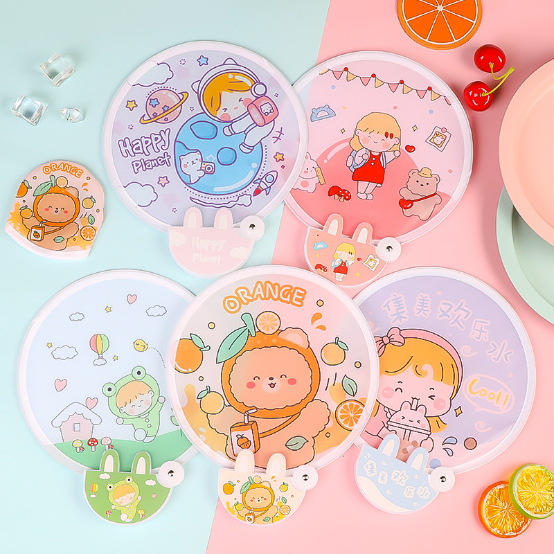 Fan Japanese-style folding small group fan student mini portable portable cute girl heart cartoon cloth custom folding fan