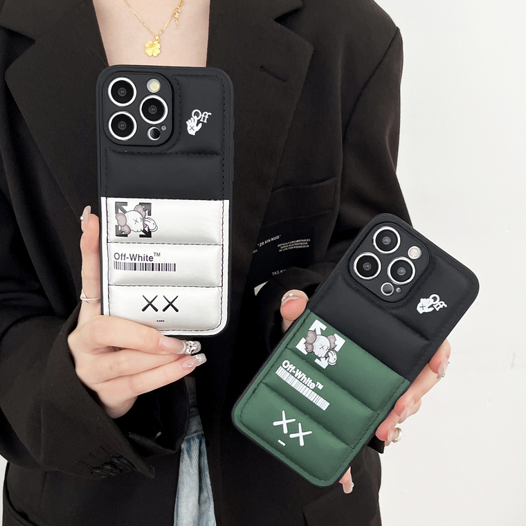 KAWS OFF WHITE Puffy Puffer Down Jacket 15, 14, 13, 12 iPhone Case