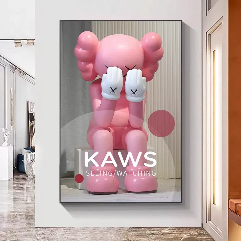 [KAWS современная минималистичная декоративная картина для прихожей гостиная настенная подвесная сетка]