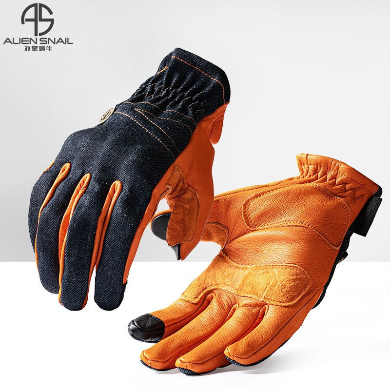 Extraterrestrial snail V6 Caudura sheep leather locomotive riding gloves breathable anti-fall anti-wear and wear touch screen locomotive equipment