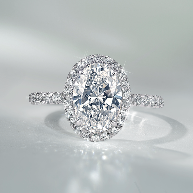 The One Oval Pigeon Egg Diamond Ring for Women, One Carat Pt950 Platinum Igi Cultivated Diamond Ring The One Oval Pigeon Egg Diamond Ring for Women, One Carat Pt950 Platinum Igi Cultivated Diamond Ring