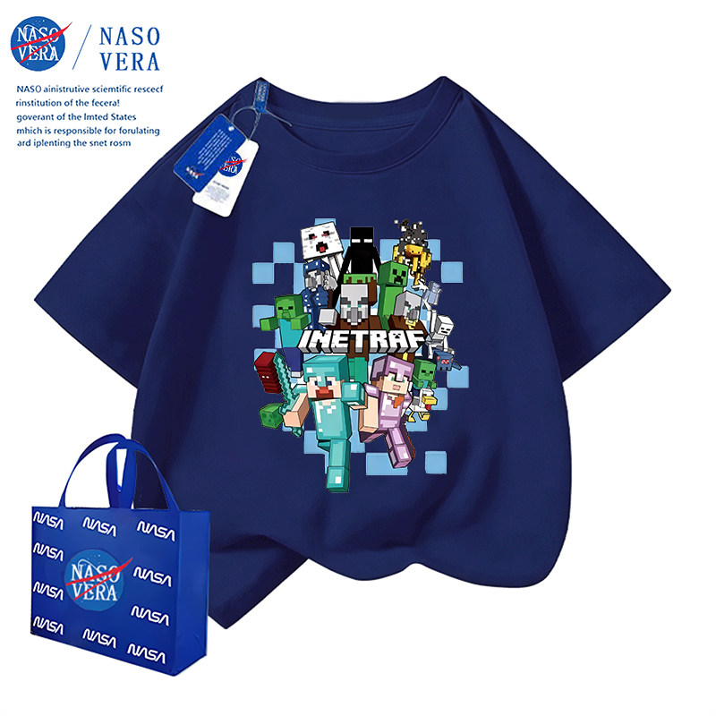 NASA Co-Branded My World Summer Kids Short-Sleeved T-shirt Fashion Handsome Boys Casual Sports Half Sleeve Tops — 26