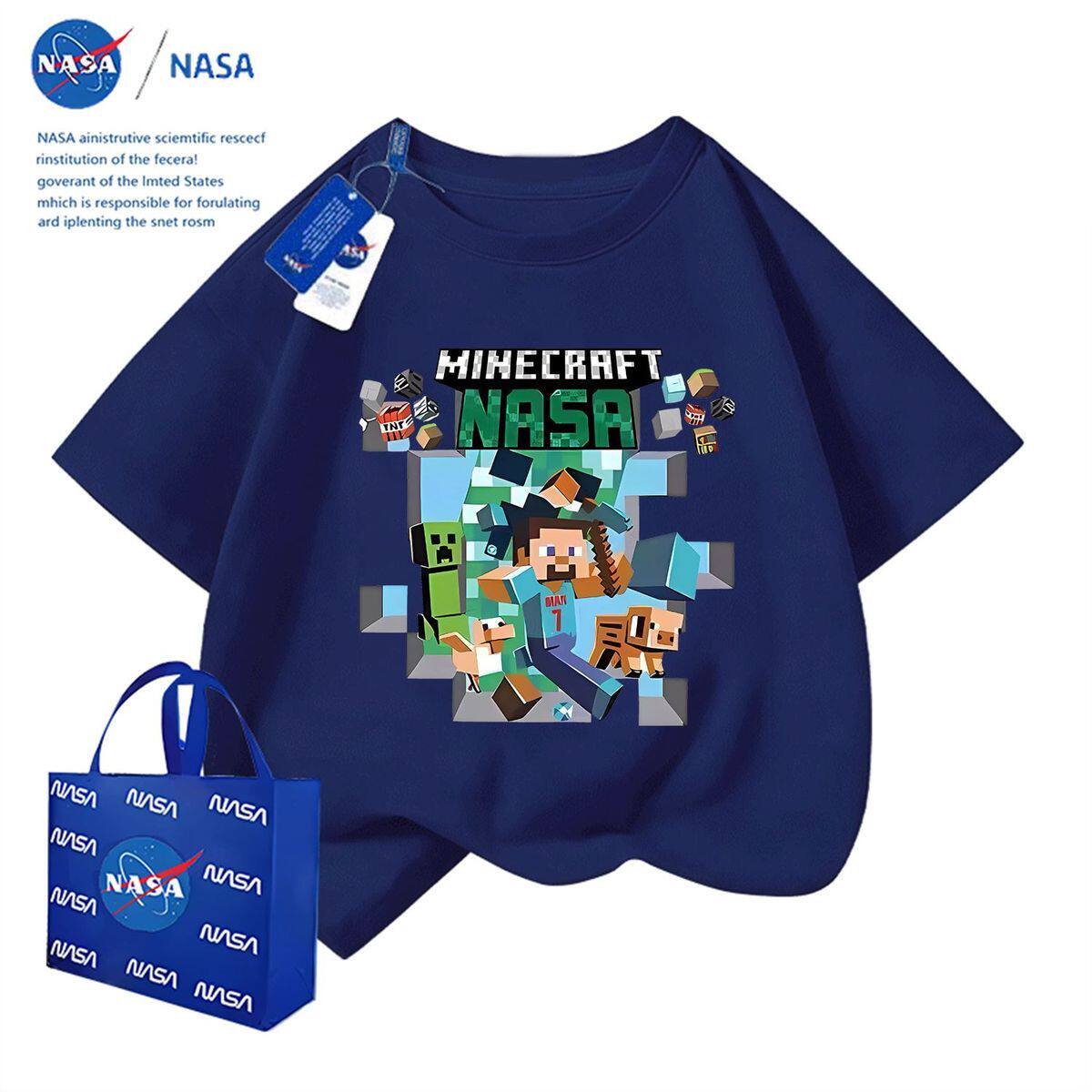NASA联名我的世界夏季儿童短袖T恤时尚痞帅男童休闲运动半袖上衣 — 22