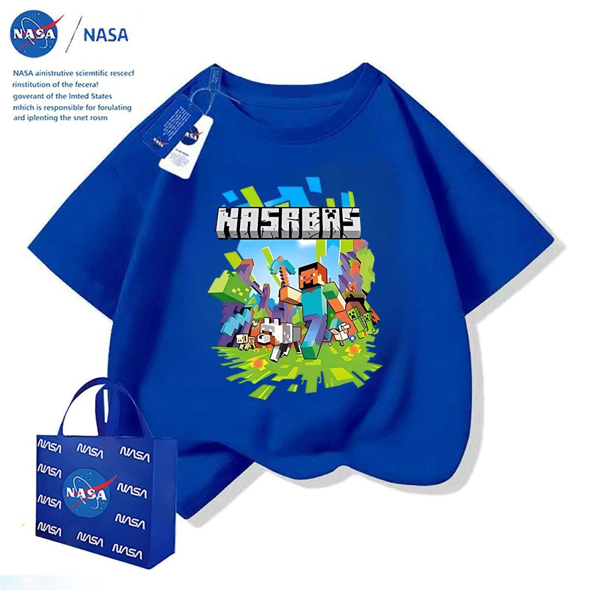 NASA联名我的世界夏季儿童短袖T恤时尚痞帅男童休闲运动半袖上衣 — 16
