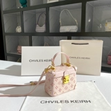 CHALIE&KOLSR Розовая коробка, портативная сумка на одно плечо, осенняя, из натуральной кожи, премиум класс