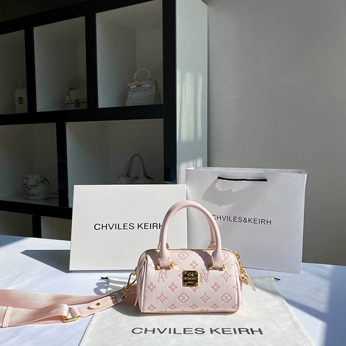 CHALIE&KOLSR Розовая подушка, сумка через плечо, осенняя, из натуральной кожи