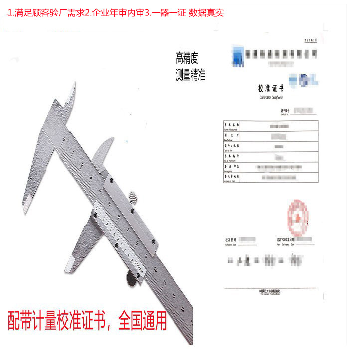 Stainless steel vernier caliper industrial-grade high-precision caliper with test report Vernier caliper with calibration certificate