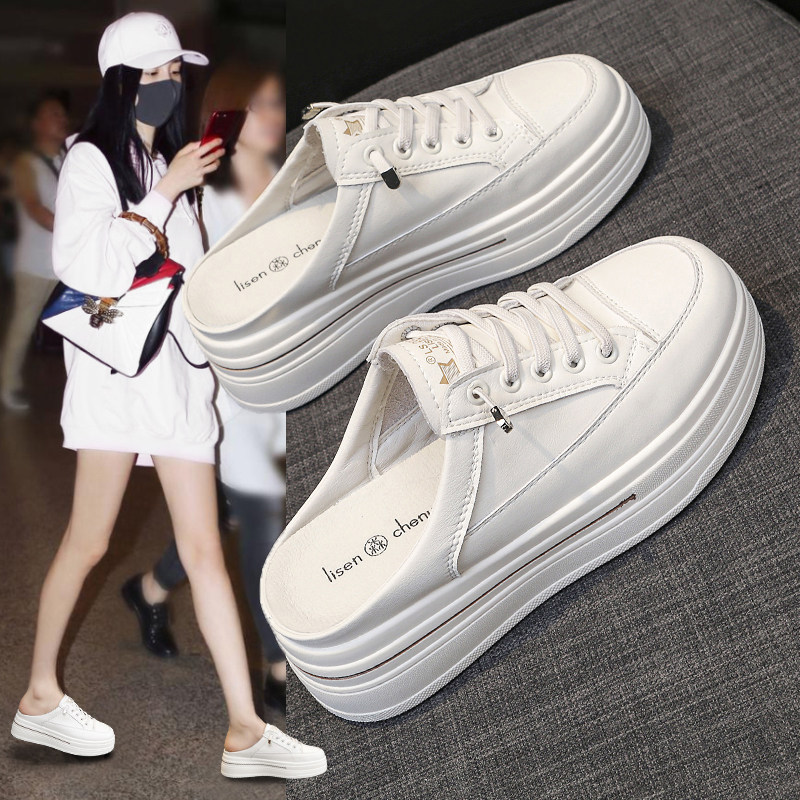 Women's Fitting Shoes, Women's Clothing Store, Thick-Soled Closed-Toe Half-Slippers, Women's Summer Outdoor Wear, 2026 New Style Replacement Shoes, Slip-On