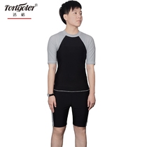 Swimsuit unisex style no limit handsome t unisex short-sleeved corset swimsuit hot spring iron t fat t swimsuit les female students wide