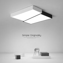 Bedroom ceiling lamp Nordic modern minimalist living room lamp square atmospheric creative iron art LED study lamp