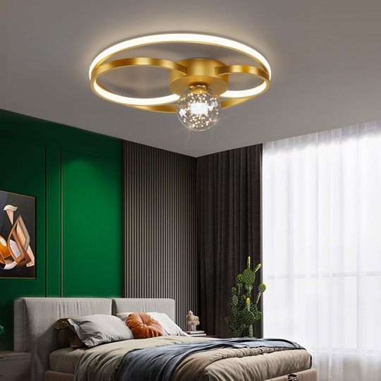 Bedroom ceiling lamp simple modern light luxury Nordic led lamp round warm study lamp master bedroom lighting