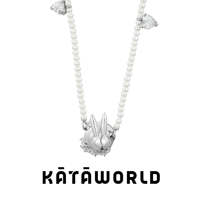 KataWorld ウサギのネックレス 軽量 高級 ニッチジュエリー 鎖骨チェーンペンダント 男女兼用 ジュエリー 2023年新作