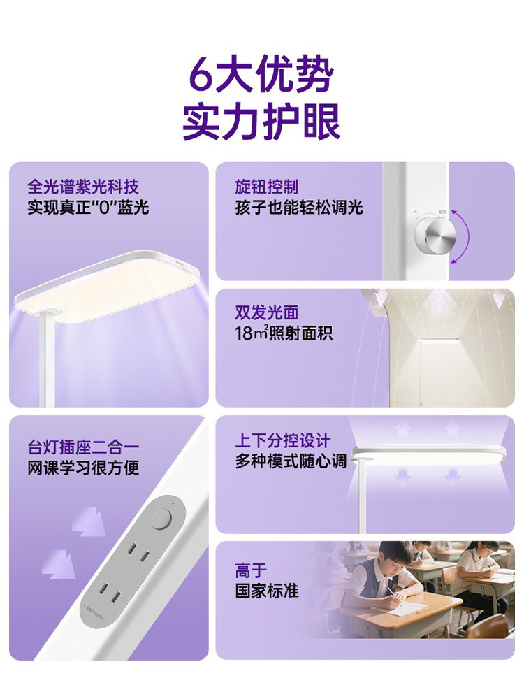 Bull Little Clear Sky Street Lamp Children's Learning Reading Special Desk Lamp Full Spectrum Standing Floor Eye Protection Lamp Piano