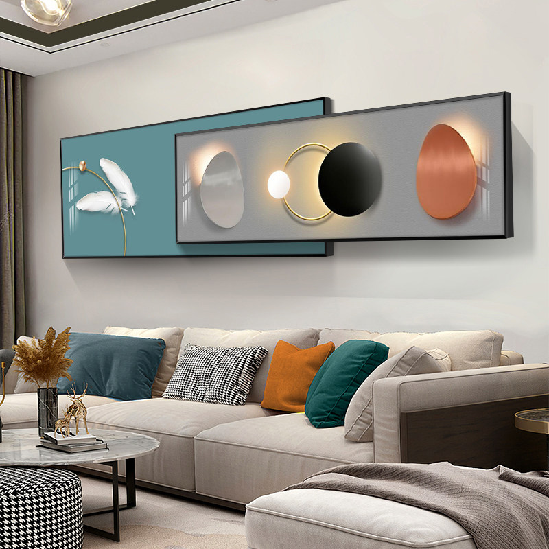 Modern Light Lavish Living Room Decoration Painting Sofa Background Wall Hanging Painting Brief Atmospheric Creativity Superimposed Bedroom Headboard Mural