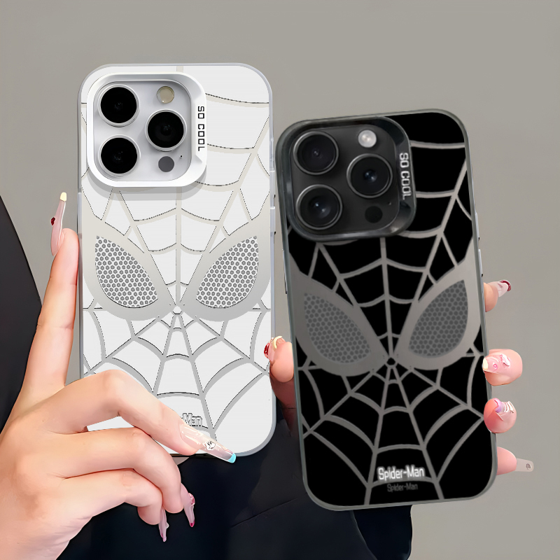 Suitable for Apple 17 Pro Max Couple Phone Case New Model iPhone 16 Female 15 Pro Male High-End Niche 14Pm Anti-Drop Protective Case 14 Plus Creative 13 Popular Spider-Man Hard Case Lv