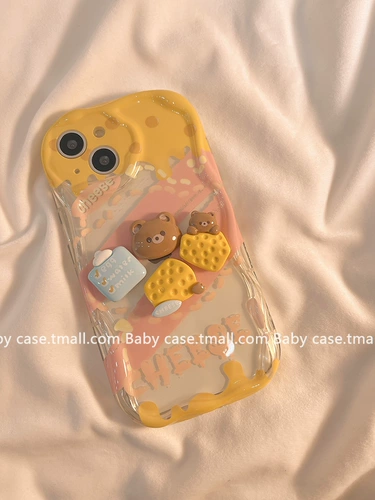 Apple, мультяшная трехмерная цепь, наушники, совместимый iPhone 14, чехол для телефона, креативный силиконовый iPhone13 Pro, защитный чехол, с медвежатами, 14promax, iphone