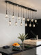 Light Luxury and High-End Restaurant Main Light 2026 New Model Bar Counter Linear Long Pendant Light Designer Dining Table Crystal Long Pendant Light