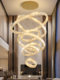 Large Chandelier for Duplex Apartment, Living Room Chandelier, Light Luxury Crystal Lamp, Grand High-End Villa Mezzanine Lobby Lamp, Suspended Chandelier